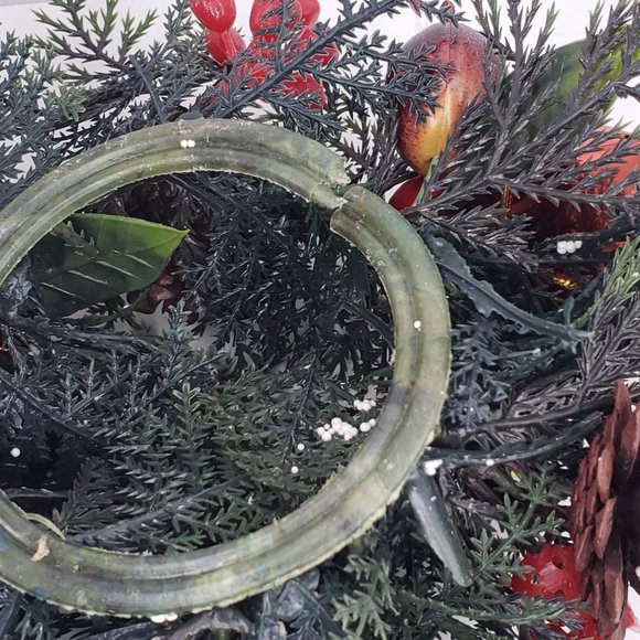 Vintage Artificial Plastic Floral Candle Rings Christmas Holiday Set 5 - Picture 8 of 12